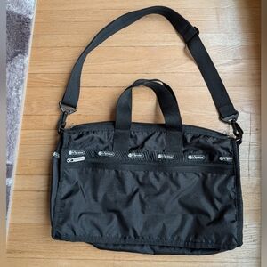 LeSportsac Classic Medium Weekender Travel Bag - Black Nylon